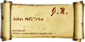 John Márta névjegykártya
