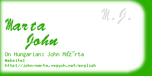 marta john business card